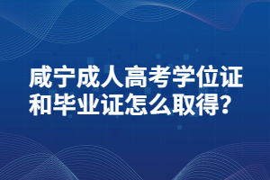 咸宁成人高考学位证和毕业证怎么取得？