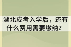 湖北成考入学后，还有什么费用需要缴纳？