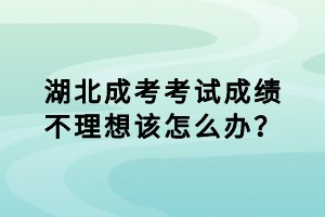 湖北成考考试成绩不理想该怎么办？