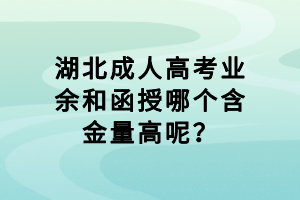 湖北成人高考业余和函授哪个含金量高呢？