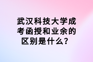 武汉科技大学成考函授和业余的区别是什么？