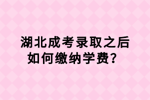 湖北成考录取之后如何缴纳学费？