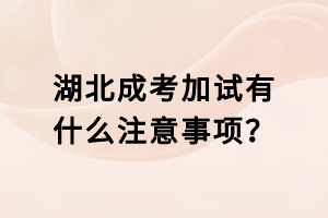 湖北成考加试有什么注意事项？