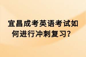 宜昌成考英语考试如何进行冲刺复习？