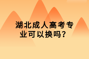 湖北成人高考专业可以换吗？