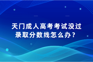 天门成人高考考试没过录取分数线怎么办？