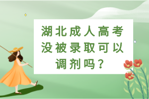 湖北成人高考没被录取可以调剂吗？