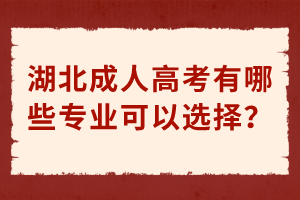 湖北成人高考有哪些专业可以选择？