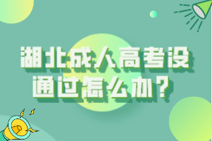 湖北成人高考没通过怎么办？