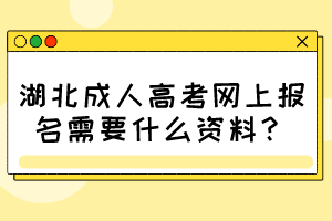 湖北成人高考网上报名需要什么资料？