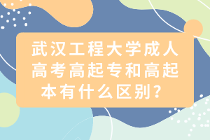 武汉工程大学成人高考高起专和高起本有什么区别？