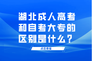 湖北成人高考和自考大专的区别是什么？