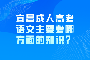 宜昌成人高考语文主要考哪方面的知识？