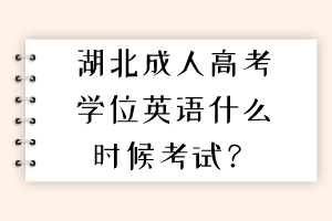 湖北成人高考学位英语什么时候考试？