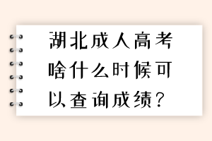 湖北成人高考啥什么时候可以查询成绩？