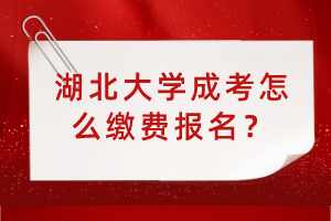 湖北大学成考怎么缴费报名？