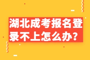 湖北成考报名登录不上怎么办？