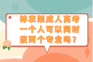 神农架成人高考一个人可以同时报两个专业吗？