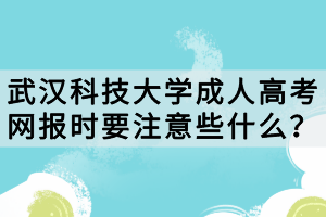 武汉科技大学成人高考网报时要注意些什么？