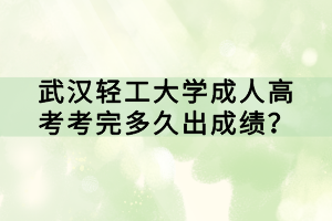 武汉轻工大学成人高考考完多久出成绩？