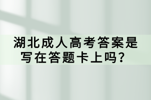 湖北成人高考答案是写在答题卡上吗？