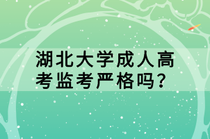 湖北大学成人高考监考严格吗？