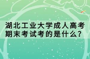 湖北工业大学成人高考期末考试考的是什么？