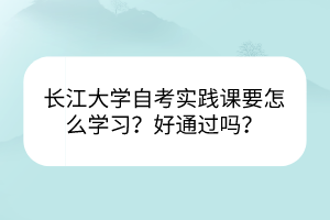 长江大学自考实践课要怎么学习？好通过吗？