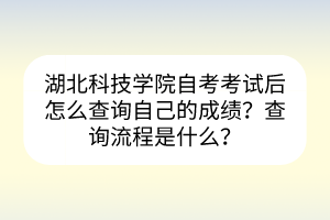 湖北科技学院自考考试后怎么查询自己的成绩？查询流程是什么？