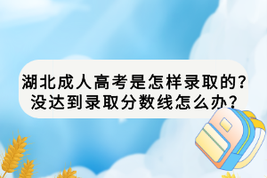 湖北成人高考是怎样录取的？没达到录取分数线怎么办？