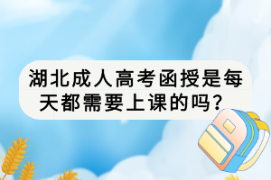 湖北成人高考函授是每天都需要上课的吗？