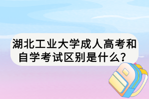 湖北工业大学成人高考和自学考试区别是什么？