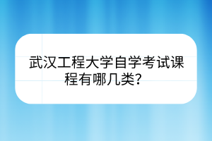 武汉工程大学自学考试课程有哪几类？