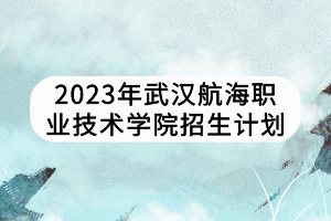 2023年武汉航海职业技术学院招生计划