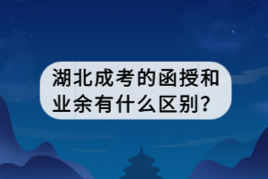 湖北成考的函授和业余有什么区别？