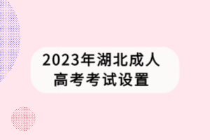 2023年湖北成人高考考试设置