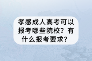 孝感成人高考可以报考哪些院校？有什么报考要求？