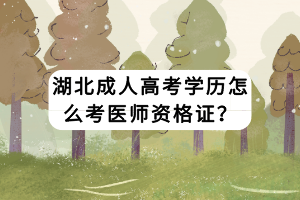 湖北成人高考学历怎么考医师资格证？