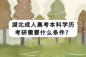 湖北成人高考本科学历考研需要什么条件？