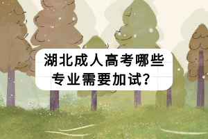 湖北成人高考哪些专业需要加试？
