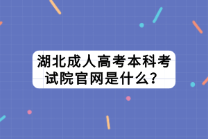 湖北成人高考本科考试院官网是什么？