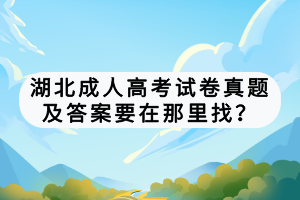 湖北成人高考试卷真题及答案要在那里找？