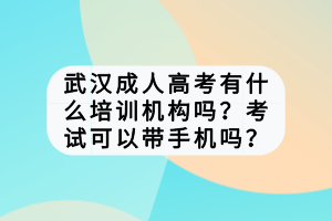 武汉成人高考有什么培训机构吗？考试可以带手机吗？