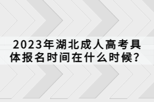 2023年湖北成人高考具体报名时间在什么时候？