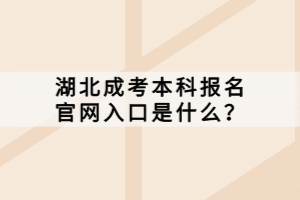 湖北成考本科报名官网入口是什么？