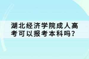 湖北经济学院成人高考可以报考本科吗？