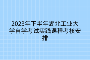 2023年下半年湖北工业大学自学考试实践课程考核安排