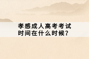 孝感成人高考考试时间在什么时候？