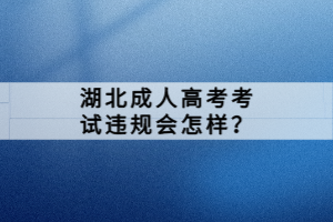 湖北成人高考考试违规会怎样？