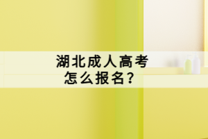 湖北成人高考怎么报名？